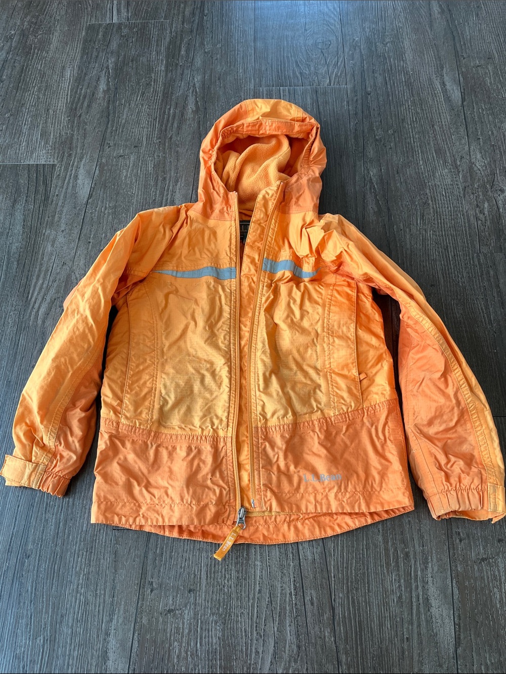 LL Bean Kids Orange Hooded Jacket